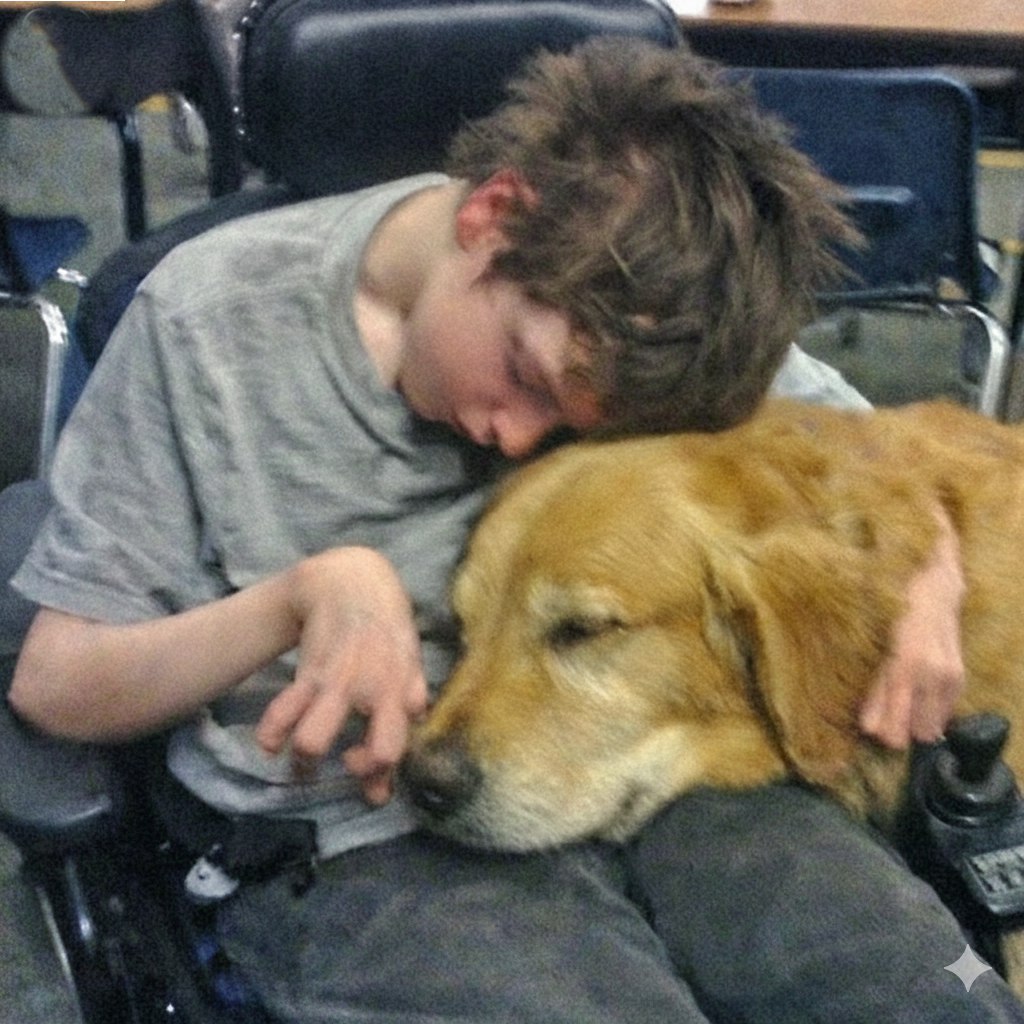 „Ne engedd a kutyát a közelébe!” – figyelmeztetett a tanár, a kerekesszékben leroskadt fiúra mutatva.