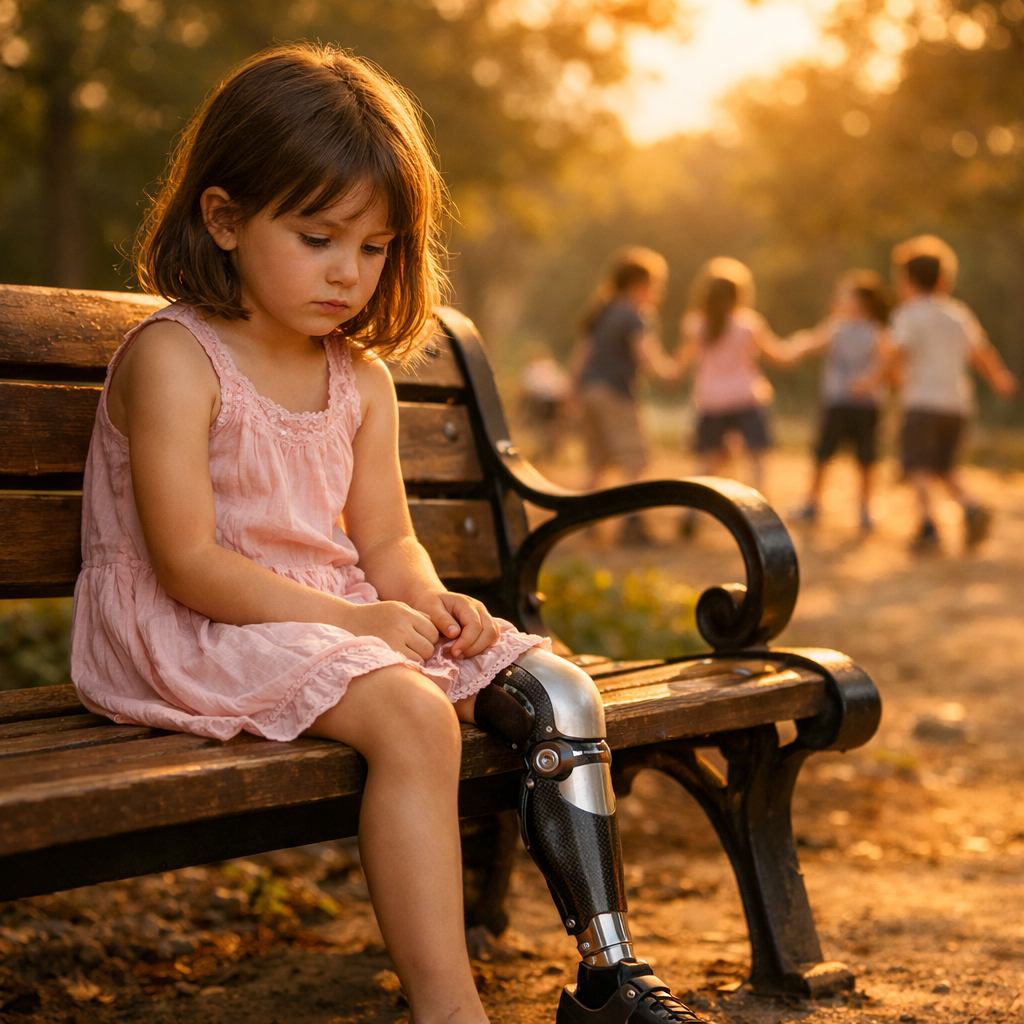 „Egy kisfiú odalépett a kislányhoz, akinek protézise volt.”