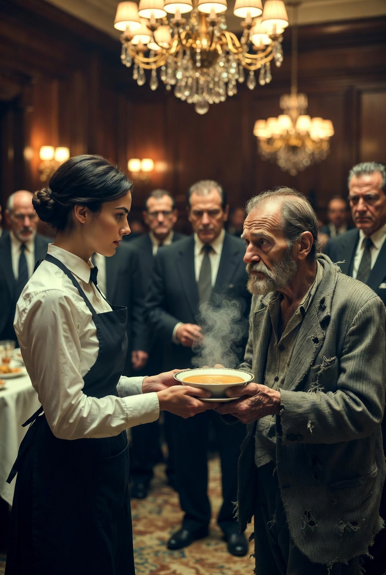 Az igazgató brutálisan kirúgott egy gyönyörű pincérnőt, amiért ingyen kiszolgált egy „hajléktalant”, ám másnap reggel …